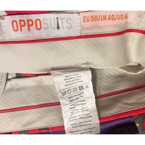 OppoSuits Ugly Christmas Suit Men 46 Blazer Pants Tie Snowman Tree Reindeer EUC - Picture 6 of 6